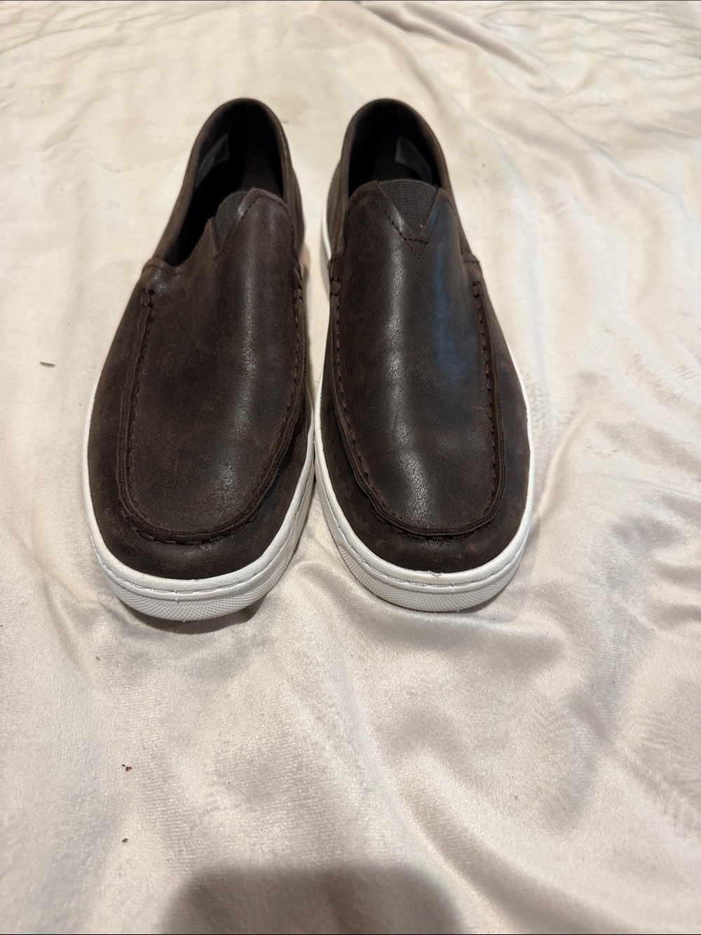 Tom Ford Dark Brown Slip-On Loafers with White Sole